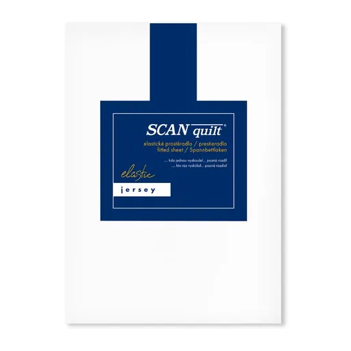 SCANquilt napínací prostěradlo JERSEY ELASTIC LYCRA bílá 90 x 200 cm (výška matrace do 30 cm)