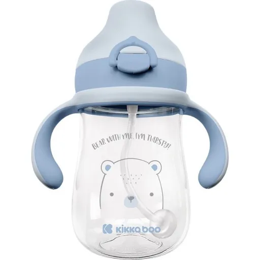 KikkaBoo Hrnek se silikonovým pítkem 300 ml 6m+ Bear with me Blue