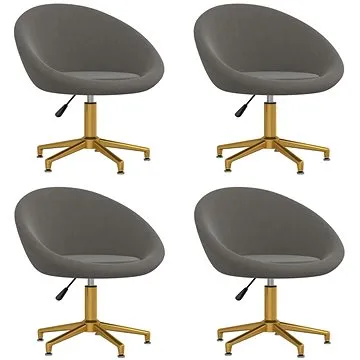 Jídelní židle 4 ks tmavě šedé samet, 3089535 (3089535)