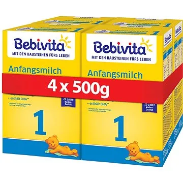 BEBIVITA 1 Počáteční kojenecká výživa 0m+  4× 500 g (4018852026716)