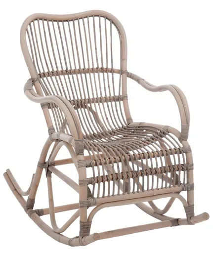 Ratanové houpací křeslo  Rocking  šedé - 98*56*93 cm J-Line by Jolipa
