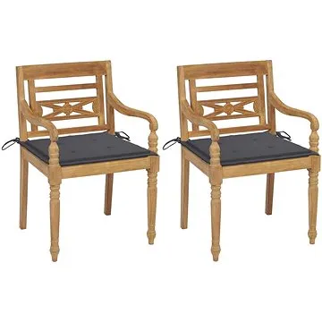 SHUMEE Židle zahradní BATAVIA s antracitovými poduškami, teak 3062127 - 2ks v balení (3062127)