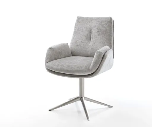 Otočná židle Clea-Flex žinylka stříbrnošedá podnož nerezová