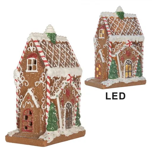 Perníkový LED domek Gingerbread Cotti Candy - 15*9*20 cm Clayre & Eef