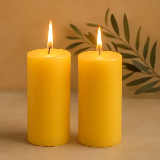 Žlutá parafínová svíčka 25 cm, 180 h hoření, sada 2 ks