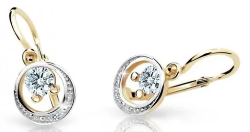 Cutie Diamonds Krásné dětské bicolor náušnice ze zlata s brilianty DC1997-10-00-X-1