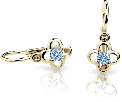 Cutie Jewellery Zlaté dětské náušnice C1944-10-X-1 světle modrá