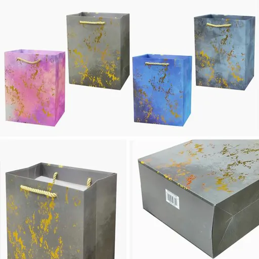 Papírová dárková taška TORO 32x26x12cm MIX zlaté fleky