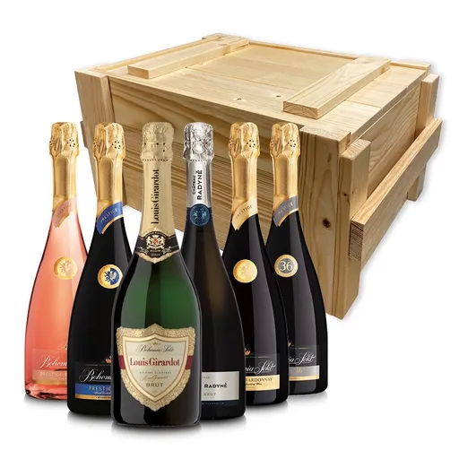 Balíček nejlepších sektů BOHEMIA SEKTu v luxusním dřevěném boxu