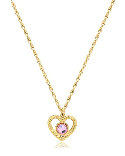 S'Agapõ Něžný pozlacený náhrdelník Srdíčko s krystalem Lucky Light SKT36