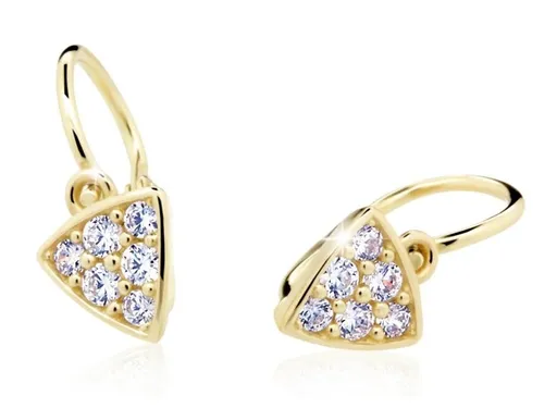 Cutie Diamonds Třpytivé dětské náušnice ze žlutého zlata s brilianty DC2207-10-00-X-1