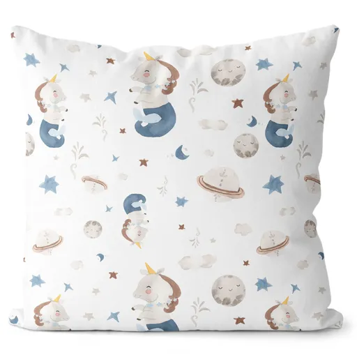 Polštář Znamení Watercolor – Kozoroh (22.12 – 20.1.) (Velikost: 40 x 40 cm)