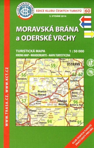 Moravská brána,Oderské vrchy /KČT 60 1:50T Turistická mapa