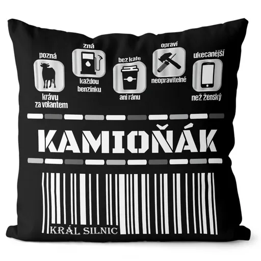 Polštářek Kamioňák 100% (Velikost: 40 x 40 cm)