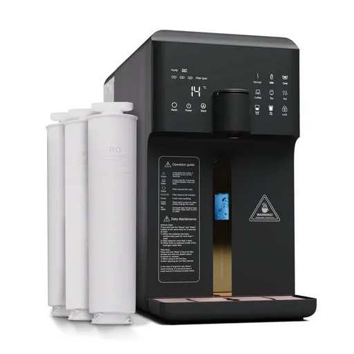 Klarstein AquaLine 6L, čistička vody, 5stupňová filtrace, objem 6 l, HD dotykový displej, 6 teplot vody, černá