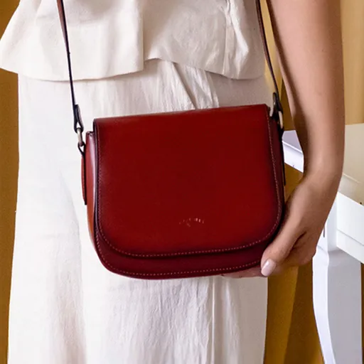 Kožená dámská crosbody kabelka Katana Niola - červená