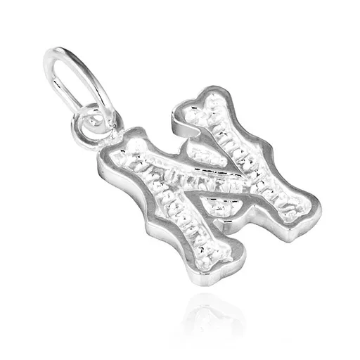 Stříbrný přívěsek 925 - písmeno N s dekorací