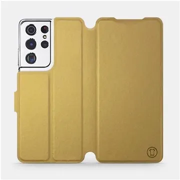 Flipové pouzdro na mobil Samsung Galaxy S21 Ultra 5G v provedení  Gold&Gray s šedým vnitřkem (5903516619436)