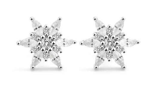 Beneto Stylové stříbrné náušnice Vločky AGUP2729