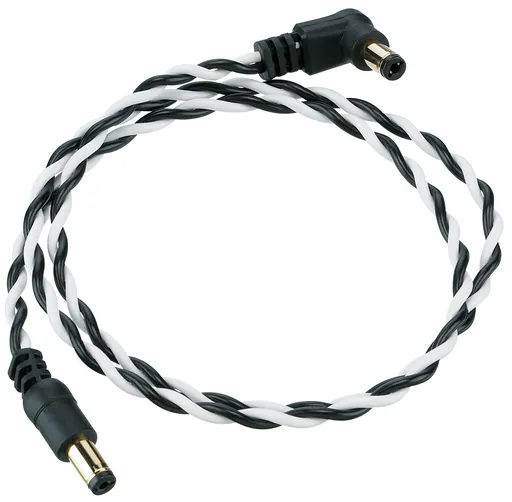 Ibanez Twisted DC Cable Black & White, Length: 24" Straight & Angled P