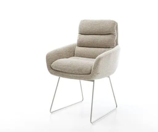 Jídelní židle Abelia-Flex s područkami látka Měkký béžová tenká