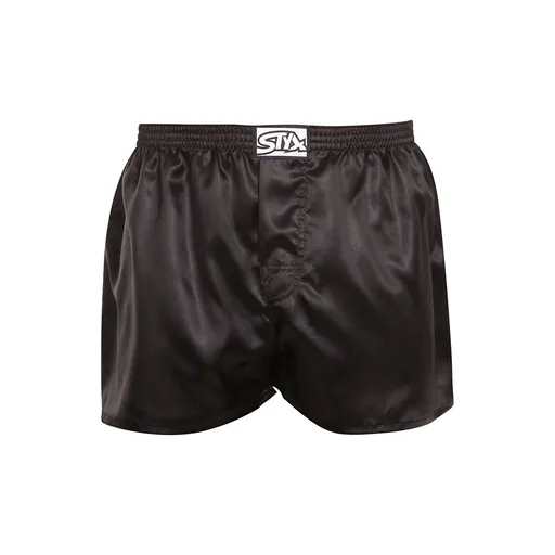 Styx Pánské trenky klasická guma saténové černé (C960) XL