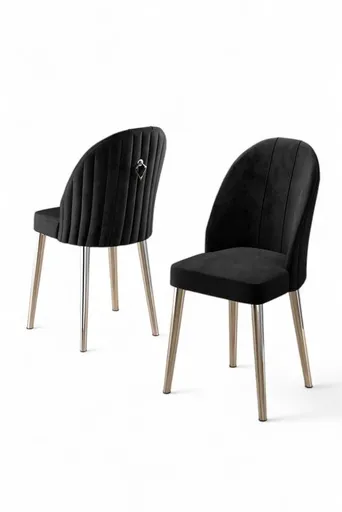 Sada židlí (4 kusy) Mara - Black, Chrome