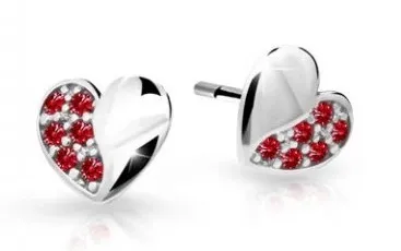 Cutie Jewellery Dětské náušnice z bílého zlata C2160-30-X-2 červená
