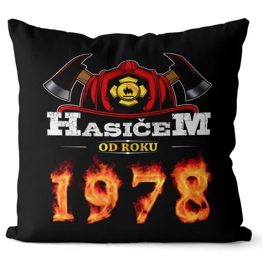 Polštář Hasičem od roku (Velikost: 40 x 40 cm, rok: 1978)
