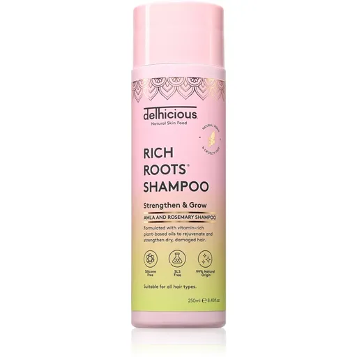 delhicious RICH ROOTS Strengthen & Moisturise Shampoo posilující šampon s hydratačním účinkem 250 ml