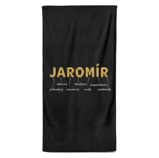 Osuška Mužská jména – GOLD (Jméno: Jaromír, Velikost osušky: 70x140cm)