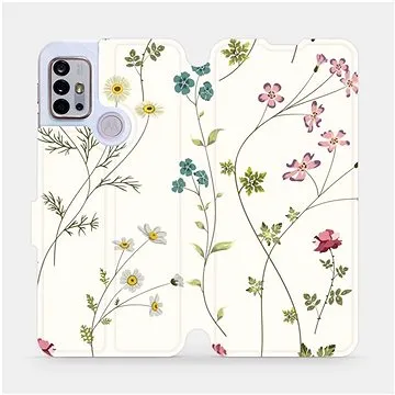 Flipové pouzdro na mobil Motorola Moto G10 - MD03S Tenké rostlinky s květy (5903516683284)