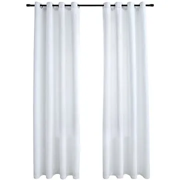 Zatemňovací závěsy s kovovými kroužky 2 ks našedlé 140 x 245 cm (134484)