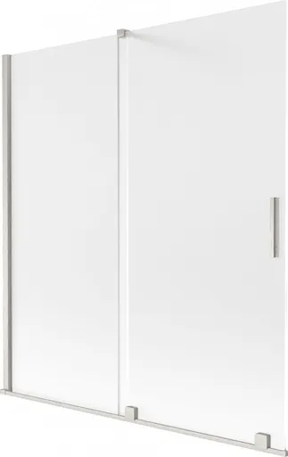 MEXEN/S Velar dvoukřídlá posuvná vanová zástěna 150 x 150, dekor, nikl kartáčovaný 896-150-000-31-97