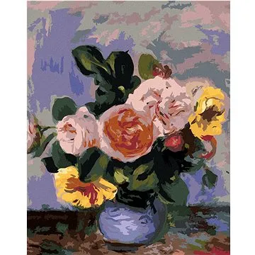 Diamondi - Diamantové malování - RŮŽE VE VÁZE (PIERRE-AUGUSTE RENOIR), 40x50 cm, bez rámu a bez vypn (605766A)