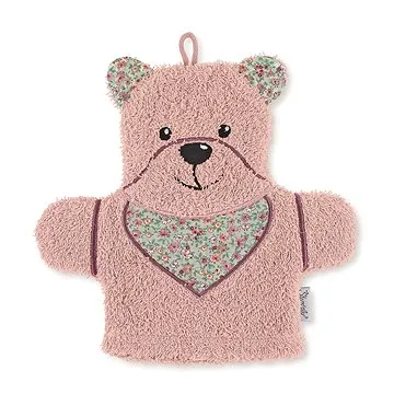 Sterntaler Froté žínka s aplikací, maňásek, méďa Terry růžová, 24 × 24 cm, 7221973 (4055579006454)