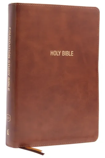 KJV, Foundation Study Bible, Large Print, Leathersoft, Brown, Red Letter, Comfort Print - Thomas Nelson