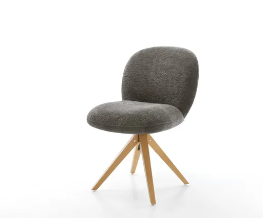 Jídelní židle Nube-Flex bouclé měkký tmavě béžová dřevěná