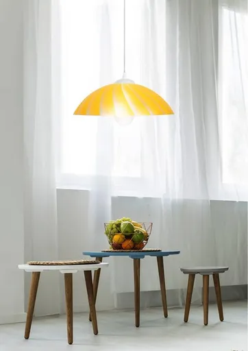 Stropní lampa závěsná kamila e27 žlutá