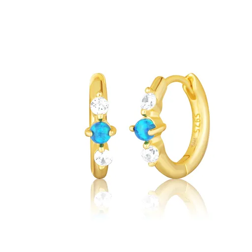 JVD Pozlacené kruhové náušnice se syntetickými opály SVLE3073XH2G300