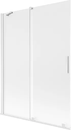 MEXEN/S Velar dvoukřídlá posuvná vanová zástěna 130 x 150, dekor, bílá 896-130-000-31-20