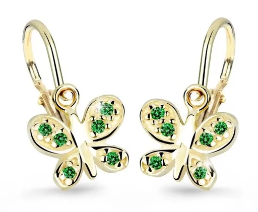 Cutie Jewellery Zlaté dětské náušnice C2748-10-X-1 zelená