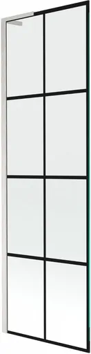 MEXEN/S Next L vanová zástěna FIX 60 x 150, černá vzor, nikl kartáčovaná 895-060-000-03-77-97