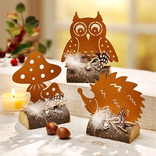 Weltbild Kovové figurky Podzim, sada 3 ks