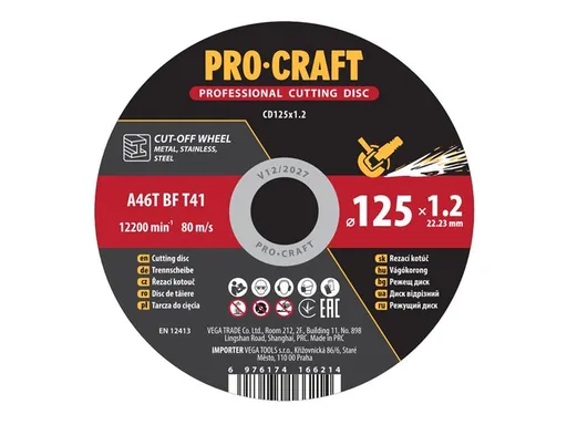 Kotouč řezný PROCRAFT 125x1.2mm