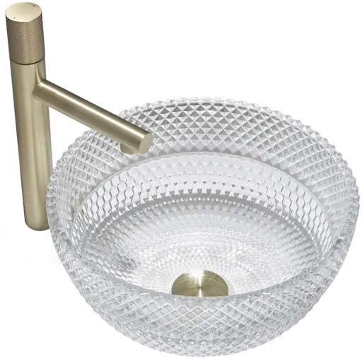 MEXEN Dora skleněné umyvadlo na desku 34 x 34, transparent 24113400