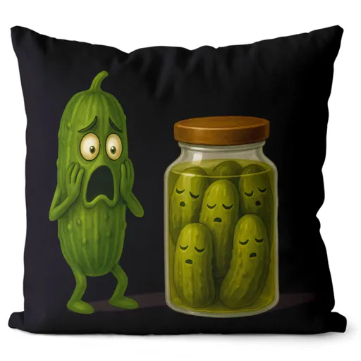 Polštář Vyděšená okurka (Velikost: 40 x 40 cm)