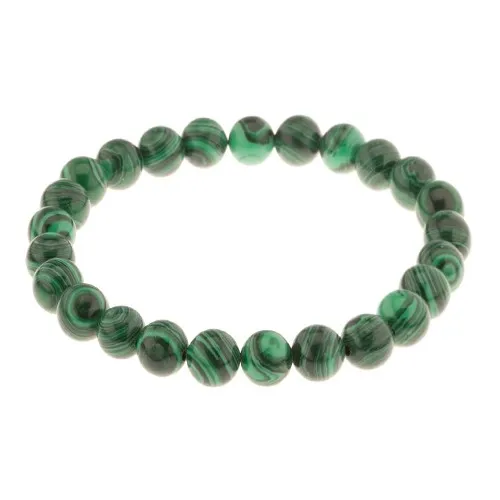 Elastický náramek z malachitových kuliček v odstínech zelené barvy