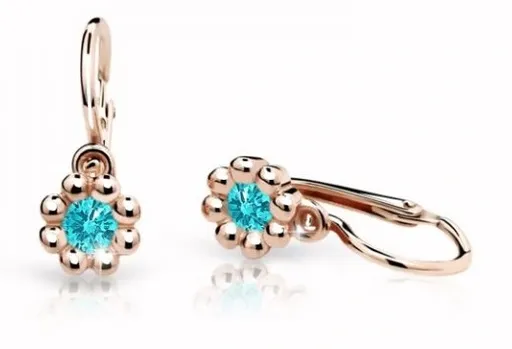 Cutie Jewellery Dětské náušnice z růžového zlata C2030-10-X-4 světle zelená