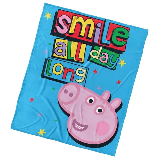 Carbotex Dětská deka Prasátko Pepina Úsměv Prosím, 110 x 140 cm